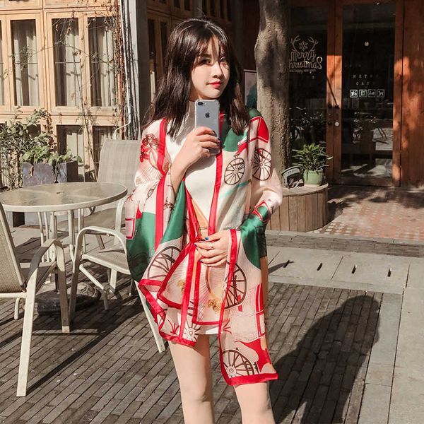 simulated spring and summer korean carriage printed sunscreen shawl seaside tourism long beach silk scarf, Blue;gray
simulated spring and summer korean carriage printed sunscreen shawl seaside tourism long beach silk scarf, Blue;gray