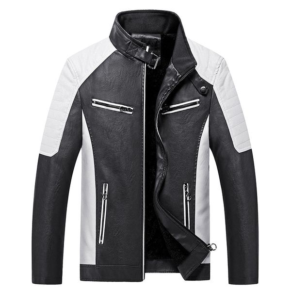 kh new mode stand casual collars jackets washed in addition to velvet men's thick leather jacket from motorcycle y2ym, Black
kh new mode stand casual collars jackets washed in addition to velvet men's thick leather jacket from motorcycle y2ym, Black