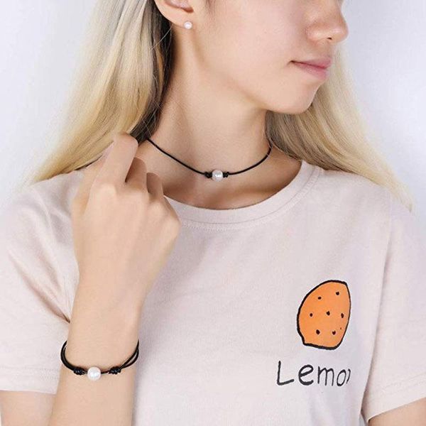 pendant necklaces simple black beads short necklace pearl choker for women leather jewelry handmade ladies party, Silver
pendant necklaces simple black beads short necklace pearl choker for women leather jewelry handmade ladies party, Silver