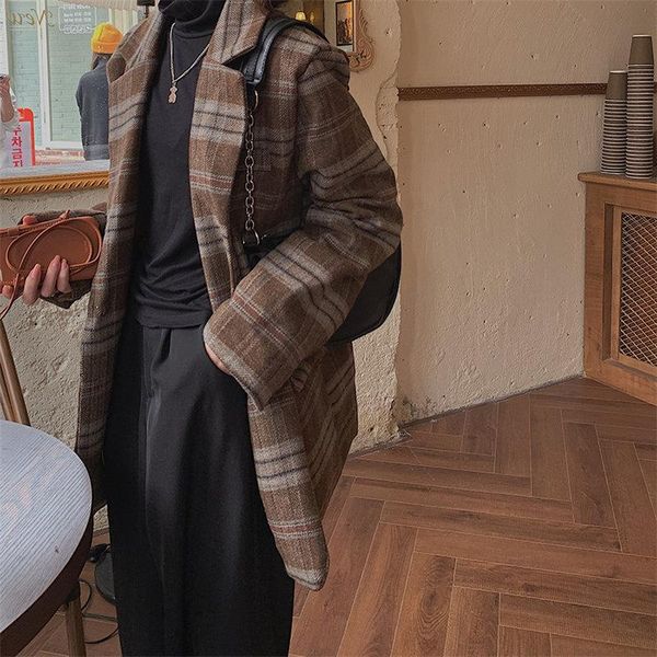 women's suits & blazers hzirip all match geometric women chic korean gentle plaid streetwear woolen 2021 jackets female outwear vintage, White;black
women's suits & blazers hzirip all match geometric women chic korean gentle plaid streetwear woolen 2021 jackets female outwear vintage, White;black
