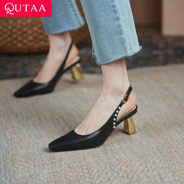 sandals qutaa 2021 pointed toe elegant female shoes buckle genuine leather women summer hollow square high heels size34-41, Black
sandals qutaa 2021 pointed toe elegant female shoes buckle genuine leather women summer hollow square high heels size34-41, Black