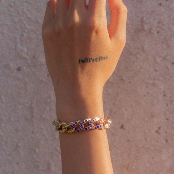 link, chain colorful rhinestone out cuban link bracelet women's hip hop easy hook bling crystal bracelets charm jewelry couple gift, Black
link, chain colorful rhinestone out cuban link bracelet women's hip hop easy hook bling crystal bracelets charm jewelry couple gift, Black
