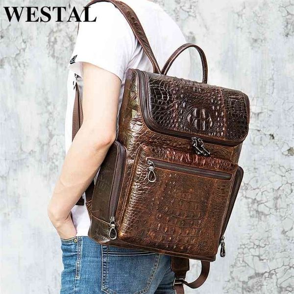westal men's genuine leather backpack bag for men 14 inch lapstudent school books pattern designer 210924
westal men's genuine leather backpack bag for men 14 inch lapstudent school books pattern designer 210924