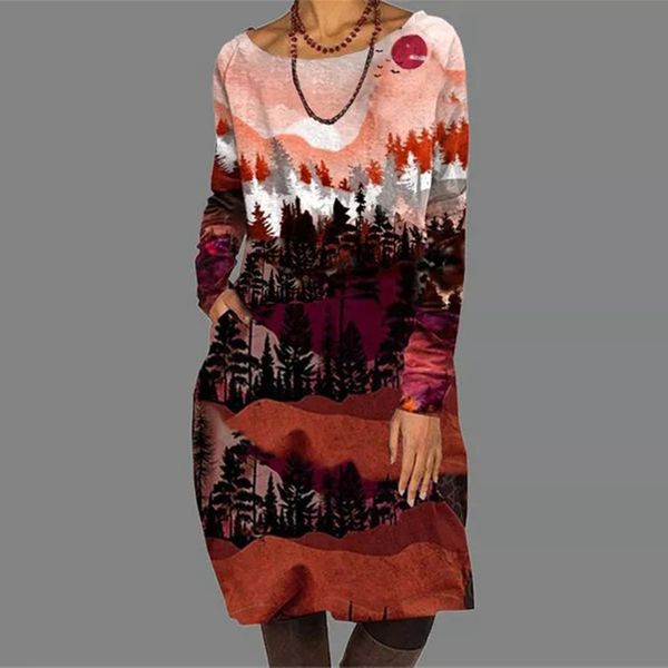 women landscape printed long sleeve patchwork dress female plus size african office ladies vintage midi dress, Black;gray
women landscape printed long sleeve patchwork dress female plus size african office ladies vintage midi dress, Black;gray