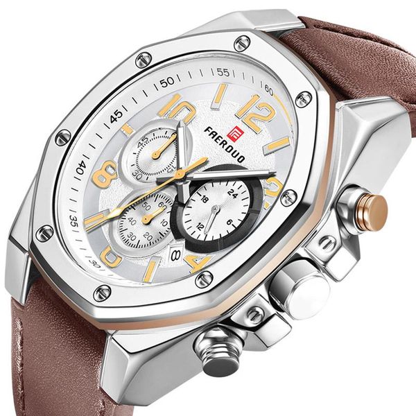 wristwatches men's army sports chronograph quartz watches leather strap waterproof wristwatch man relogios clock silver hours waches, Slivery;brown
wristwatches men's army sports chronograph quartz watches leather strap waterproof wristwatch man relogios clock silver hours waches, Slivery;brown