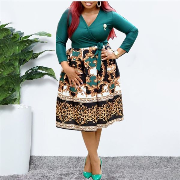 2021 women v neck long sleeve patchwork printed office ladies elegant classy modest work wear african fashion spring new robes 5fz9, Black;gray
2021 women v neck long sleeve patchwork printed office ladies elegant classy modest work wear african fashion spring new robes 5fz9, Black;gray
