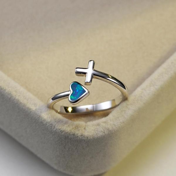 wedding rings cute female blue opal heart ring silver color cross promise love adjustable engagement for women, Slivery;golden
wedding rings cute female blue opal heart ring silver color cross promise love adjustable engagement for women, Slivery;golden