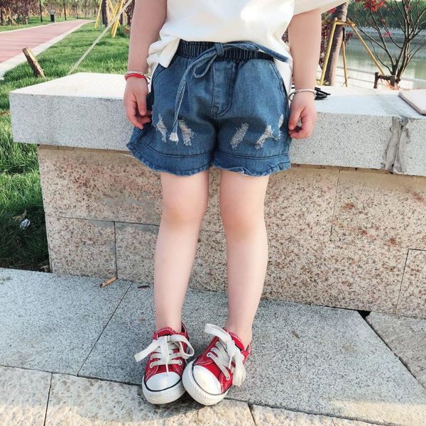 shorts 2021 summer girl denim hole children's clothing korean girls jeans wooden ear skirt pants children, Black 
shorts 2021 summer girl denim hole children's clothing korean girls jeans wooden ear skirt pants children, Black