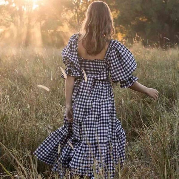 black white gingham cotton womens dress summer bow tied smocked bust vintage maix beach, Black;gray
black white gingham cotton womens dress summer bow tied smocked bust vintage maix beach, Black;gray