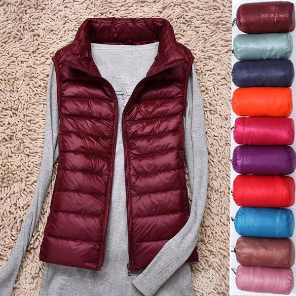 women vests 90% white duck down vest waistcoat soft warm thin ultra light jacket female portable coat women's & parkas, Black
women vests 90% white duck down vest waistcoat soft warm thin ultra light jacket female portable coat women's & parkas, Black