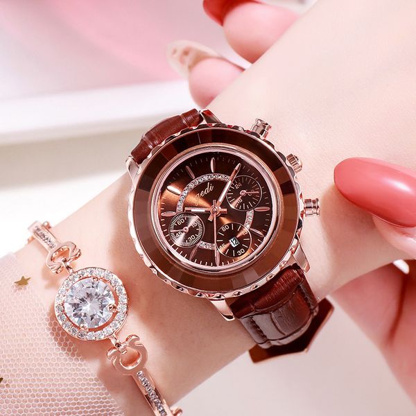 brand luxury watches classic fashion watch designer watch selling women's fake three eye leisure student single calendar quartz, Slivery;brown
brand luxury watches classic fashion watch designer watch selling women's fake three eye leisure student single calendar quartz, Slivery;brown
