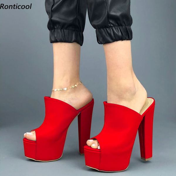 rontic new arrival women platform mules sandals block heels peep toe beautiful red fuchsia beige party shoes us size 5-20, Black
rontic new arrival women platform mules sandals block heels peep toe beautiful red fuchsia beige party shoes us size 5-20, Black
