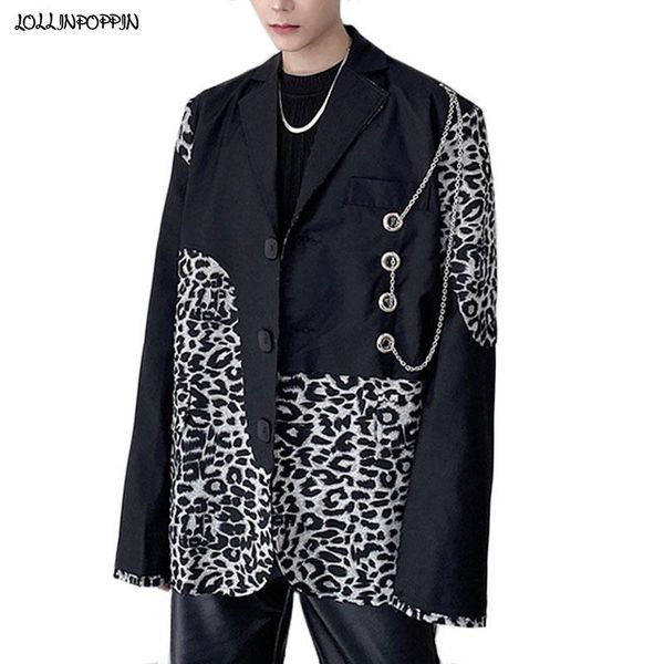 leopard patchwork chain embellished men casual blazers single breasted 2021 spring autumn notched lapel loose suit jacket, White;black
leopard patchwork chain embellished men casual blazers single breasted 2021 spring autumn notched lapel loose suit jacket, White;black