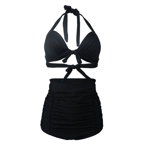 women's swimwear 2021 summer belly-covering swimsuit strap high-waist bikini solid color split women bathing suit beachwear, White;black
women's swimwear 2021 summer belly-covering swimsuit strap high-waist bikini solid color split women bathing suit beachwear, White;black
