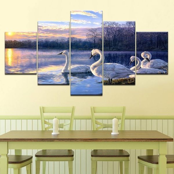white goose swimming sunset river 5 piece wallpapers canvas painting modern art for living room home decor(no frame
white goose swimming sunset river 5 piece wallpapers canvas painting modern art for living room home decor(no frame