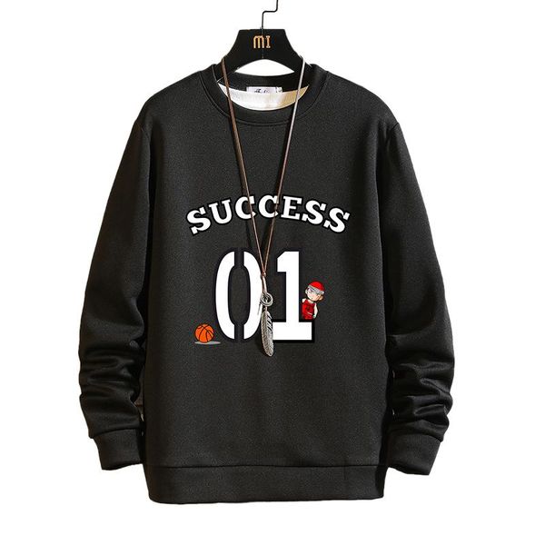 men's hoodies & sweatshirts autumn simple and handsome all-match long-sleeved t-shirt male large size fat round neck pullover sweater, Black
men's hoodies & sweatshirts autumn simple and handsome all-match long-sleeved t-shirt male large size fat round neck pullover sweater, Black