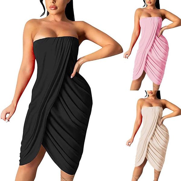casual dresses off shoulder dress women strapless bodycon 2021 ladies summer 3 colors solid party vestidos, Black;gray
casual dresses off shoulder dress women strapless bodycon 2021 ladies summer 3 colors solid party vestidos, Black;gray