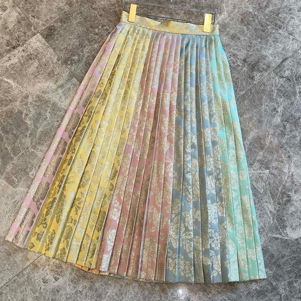 elegant long skirt for women spring high waist floral print female fashion pleated skirts, Black
elegant long skirt for women spring high waist floral print female fashion pleated skirts, Black