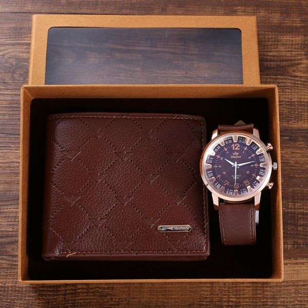 wristwatches fashion trend leisure versatile simple suit gift box business belt quartz watch + wallet (2pcs / set), Slivery;brown
wristwatches fashion trend leisure versatile simple suit gift box business belt quartz watch + wallet (2pcs / set), Slivery;brown