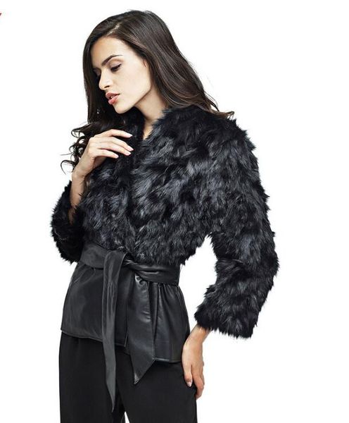 european and american new style faux fur jacket korean women's faux fur stitching lace-up jacket fur coat 8208, Black
european and american new style faux fur jacket korean women's faux fur stitching lace-up jacket fur coat 8208, Black