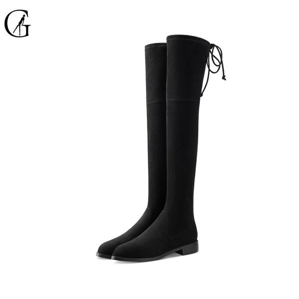 boots goxeou women's over-the-knee flock black drawstring round toe square heel winner flat comfortable fashion boot size 32-46
boots goxeou women's over-the-knee flock black drawstring round toe square heel winner flat comfortable fashion boot size 32-46