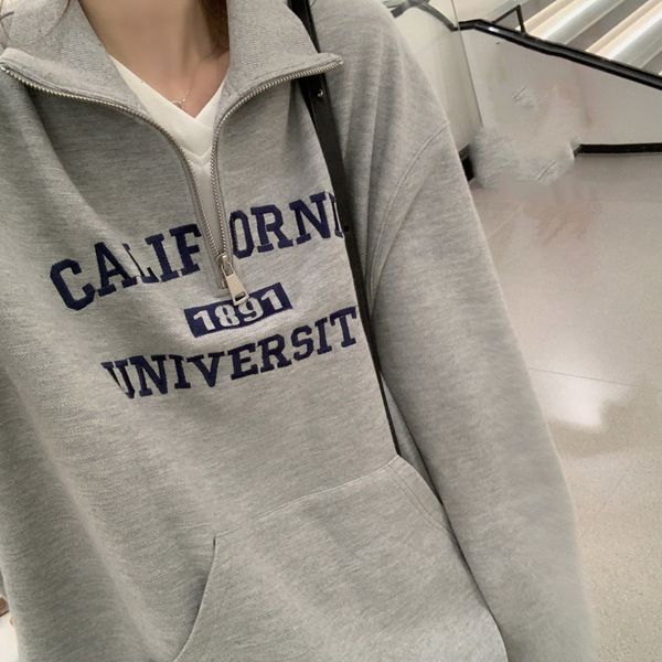 autumn new designer gray streetwear cotton vintage eua polo glue letter embroid female sweatshirt large pullover 1a1p, Black
autumn new designer gray streetwear cotton vintage eua polo glue letter embroid female sweatshirt large pullover 1a1p, Black