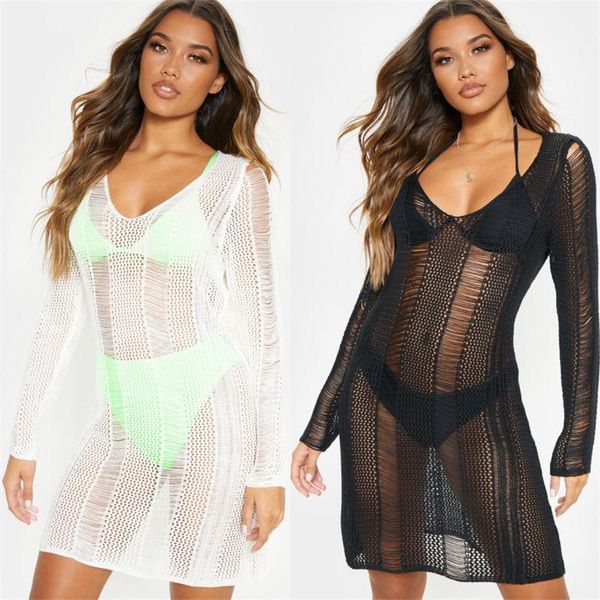 casual dresses 2021 see through hollow out back open knitted club party dress women beachwear white black crochet tunic mini n1013, Black;gray
casual dresses 2021 see through hollow out back open knitted club party dress women beachwear white black crochet tunic mini n1013, Black;gray