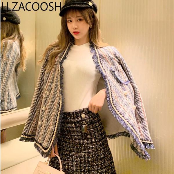 women's jackets blue white striped tweed jacket 2021 winter women long sleeve v neck elegant overcoat bead pearls tassels harajuku card, Black;brown
women's jackets blue white striped tweed jacket 2021 winter women long sleeve v neck elegant overcoat bead pearls tassels harajuku card, Black;brown