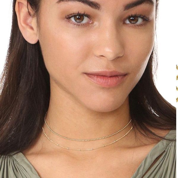 chains gold plated double-layer beads choker necklace stainless steel jewelry wholesale necklaces for women moldavite, Silver
chains gold plated double-layer beads choker necklace stainless steel jewelry wholesale necklaces for women moldavite, Silver