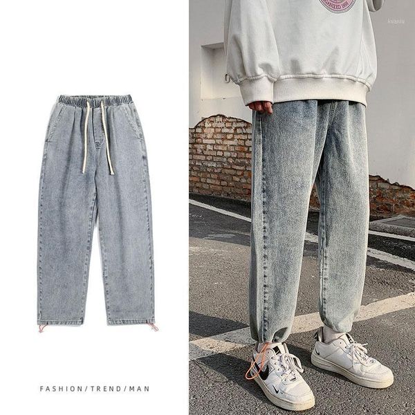 fashion mens vintage washed denim pants straight fit dad jeans japanese urban style loose cuffed jean trousers for male men's, Blue
fashion mens vintage washed denim pants straight fit dad jeans japanese urban style loose cuffed jean trousers for male men's, Blue