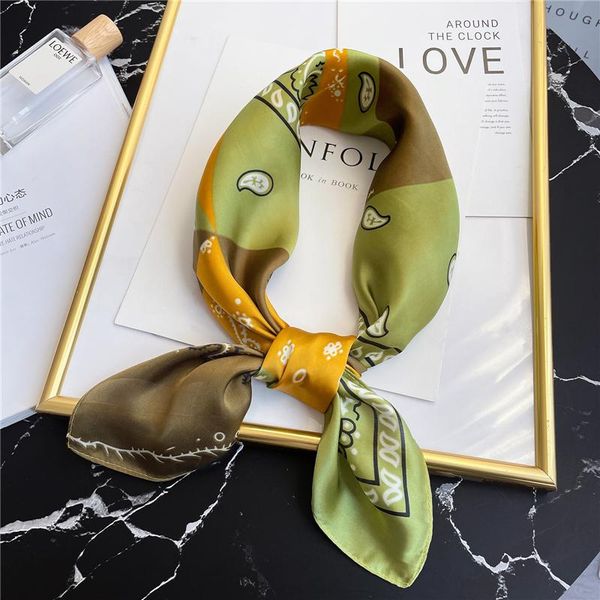 2021 Summer Scarf Women Neck Kerchief Hairband Scarves Design Print Foulard Female Silk Square Bandana Spring Shawl Wrap, Blue;gray 
2021 Summer Scarf Women Neck Kerchief Hairband Scarves Design Print Foulard Female Silk Square Bandana Spring Shawl Wrap, Blue;gray