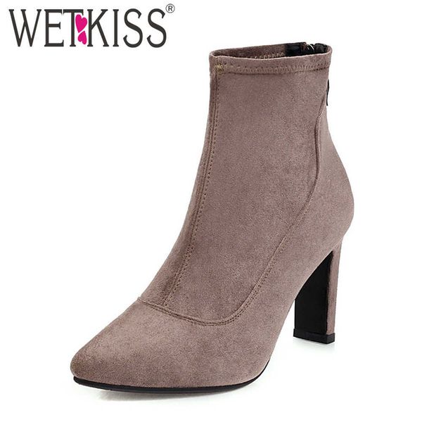wetkiss ankle boots woman stretch short booties zipper thick high heels shoes women slim boot pointed toe skid proof big size 43 210630, Black
wetkiss ankle boots woman stretch short booties zipper thick high heels shoes women slim boot pointed toe skid proof big size 43 210630, Black