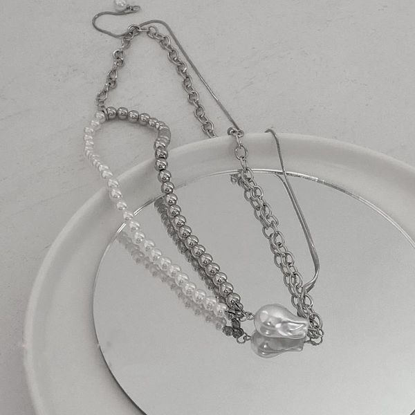 pendant necklaces origin summer hyperbole irregular pearl double layer chokers necklace for women girls asymmetry chunky chain jewelry, Silver
pendant necklaces origin summer hyperbole irregular pearl double layer chokers necklace for women girls asymmetry chunky chain jewelry, Silver