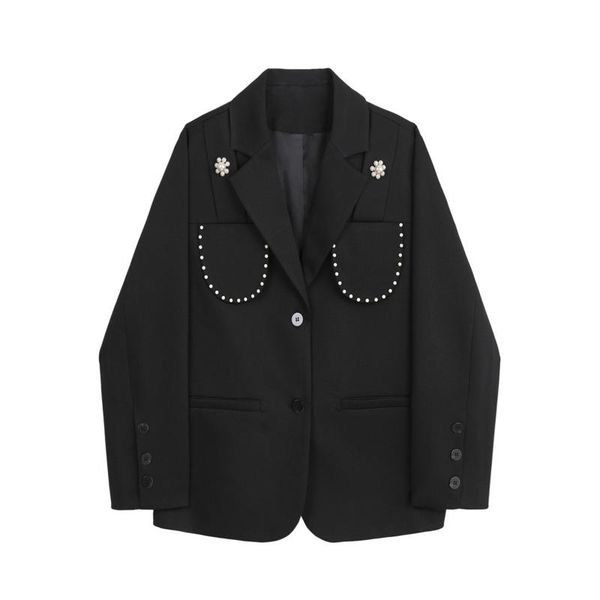 women's suits & blazers women blazer black 2021 spring autumn suit jacket outerwear long sleeve loose solid korean casual fashion ladie, White;black
women's suits & blazers women blazer black 2021 spring autumn suit jacket outerwear long sleeve loose solid korean casual fashion ladie, White;black