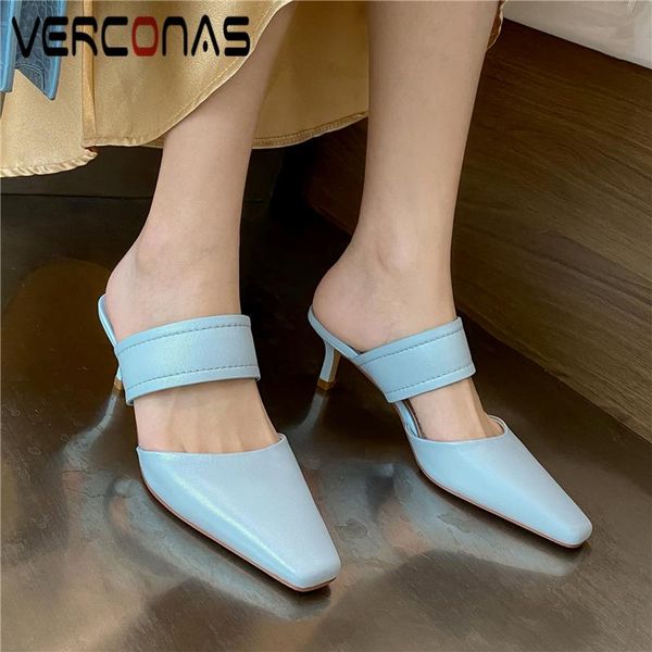verconas concise fashion women sandals spring summer genuine leather pumps square toe high heels shoes woman casual new slippers, Black
verconas concise fashion women sandals spring summer genuine leather pumps square toe high heels shoes woman casual new slippers, Black