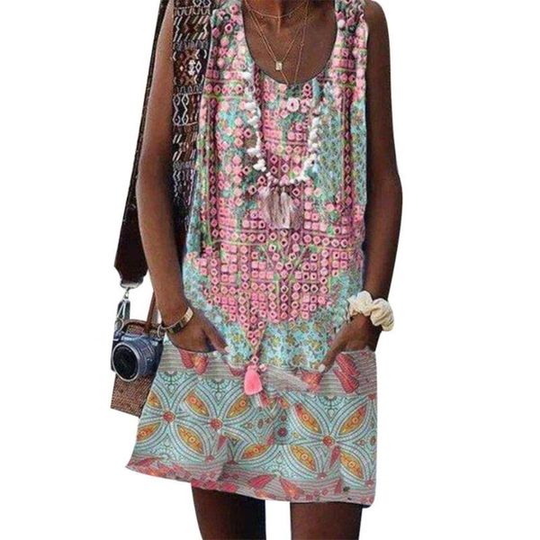 casual dresses summer dress women bohemian sleeveless round neck floral print beach mini robe femme women's clothing 2021, Black;gray
casual dresses summer dress women bohemian sleeveless round neck floral print beach mini robe femme women's clothing 2021, Black;gray