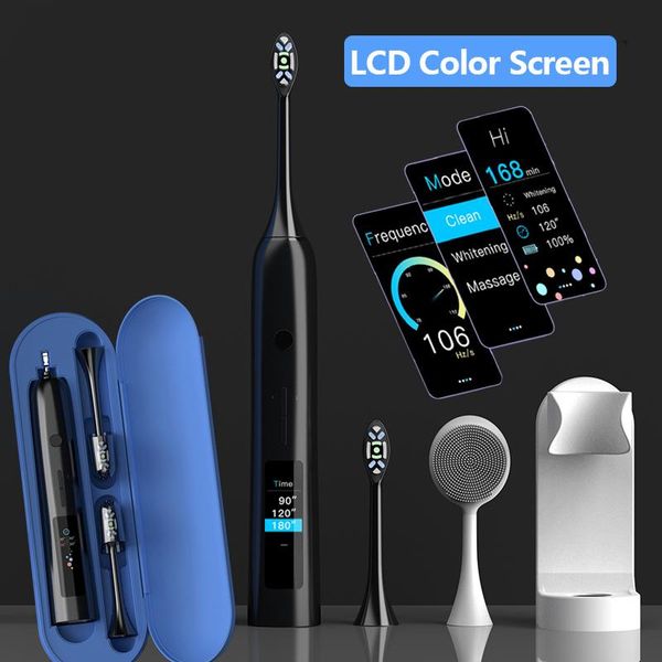 smart electric toothbrush 2021 ipx7 waterproof sonic lcd color screen rechargeable ultrasonic automatic set 
smart electric toothbrush 2021 ipx7 waterproof sonic lcd color screen rechargeable ultrasonic automatic set
