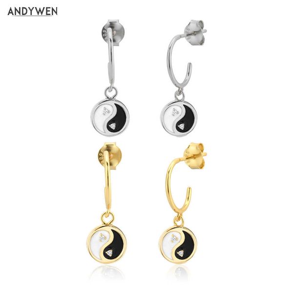 andywen 925 sterling silver gold night day black white coins pendant drop earring rock punk jewelry circle clips piercing 210608
andywen 925 sterling silver gold night day black white coins pendant drop earring rock punk jewelry circle clips piercing 210608