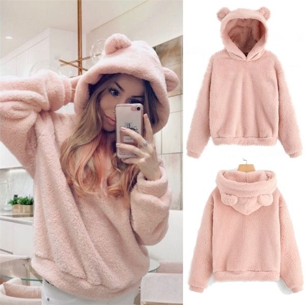 preppy lovely with bears ears solid teddy hoodie pullovers sweatshirt autumn women campus casual sweatshirts 201126, Black
preppy lovely with bears ears solid teddy hoodie pullovers sweatshirt autumn women campus casual sweatshirts 201126, Black