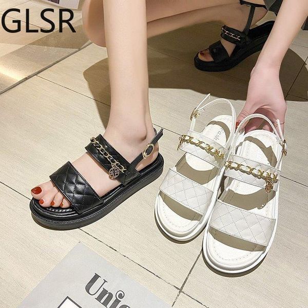 sandals casual summer ladies solid color fashion buckle strap back wedge heel chain (3cm-5cm) thick bottom, Black
sandals casual summer ladies solid color fashion buckle strap back wedge heel chain (3cm-5cm) thick bottom, Black