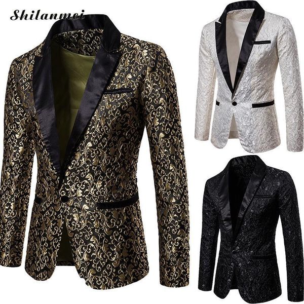 men's suits & blazers gold silver sequin vintage men blazer fashion slim coat mens suit casual jacket formal weeding party outwear, White;black
men's suits & blazers gold silver sequin vintage men blazer fashion slim coat mens suit casual jacket formal weeding party outwear, White;black