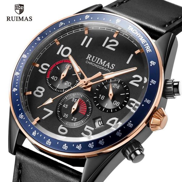 wristwatches ruimas men's chronograph quartz watches luxury brand military wristwatch man leather strap sports watch male relogios 574, Slivery;brown
wristwatches ruimas men's chronograph quartz watches luxury brand military wristwatch man leather strap sports watch male relogios 574, Slivery;brown