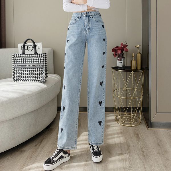 casual female brem pants spring/summer 2021 new love embroidered straight rubbing high waist was thin and wild 5ccl, Blue
casual female brem pants spring/summer 2021 new love embroidered straight rubbing high waist was thin and wild 5ccl, Blue