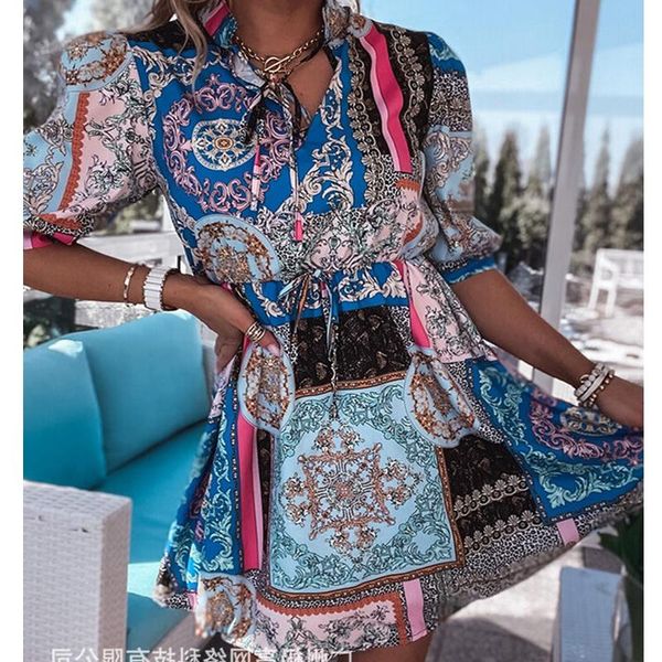 casual dresses shirt dress women short sleeve paisley printed dress-without belt summer fashion high waist a-line, Black;gray
casual dresses shirt dress women short sleeve paisley printed dress-without belt summer fashion high waist a-line, Black;gray