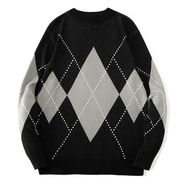 men's sweaters men sweater knitted loose casual mens pullover argyle vintage pattern round neck long sleeve male autumn winter 2021, White;black
men's sweaters men sweater knitted loose casual mens pullover argyle vintage pattern round neck long sleeve male autumn winter 2021, White;black