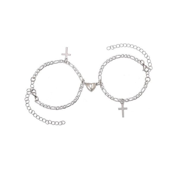 link, chain simple cross alloy love magnet attracts lovers bracelet a pair of jewelry, Black
link, chain simple cross alloy love magnet attracts lovers bracelet a pair of jewelry, Black