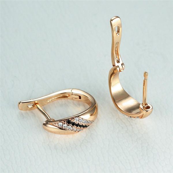 hoop & huggie white zircon black crystal earrings charm rose gold color wedding female cute small round stone for women, Golden;silver
hoop & huggie white zircon black crystal earrings charm rose gold color wedding female cute small round stone for women, Golden;silver