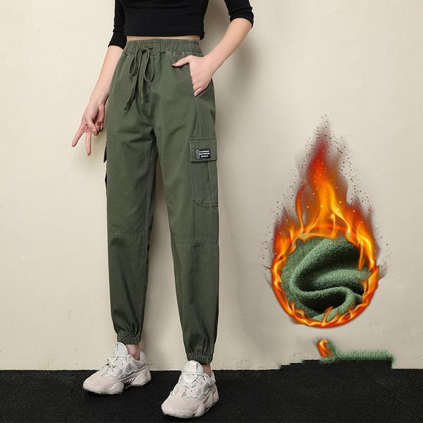 women's pants & capris women plus velvet feet harlan casual daily loose 2021 autumn and winter, Black;white
women's pants & capris women plus velvet feet harlan casual daily loose 2021 autumn and winter, Black;white