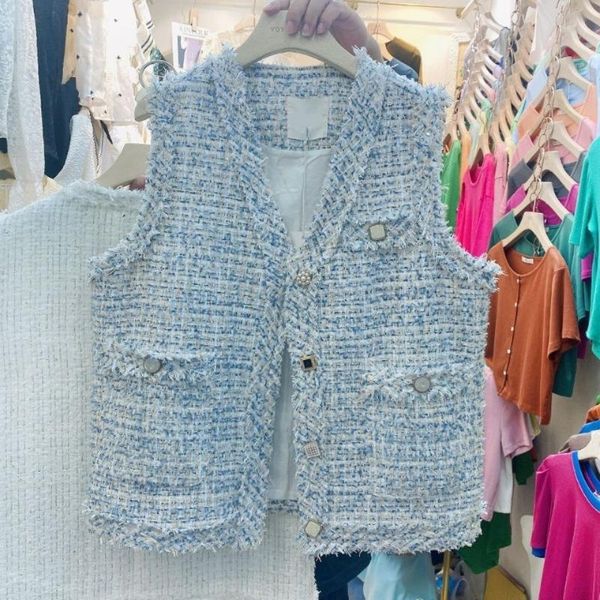 women's vests women 2021 spring autumn tweed vest female outside retro jacket chaqueta mujer invierno sleeveless campera h53, Black;white
women's vests women 2021 spring autumn tweed vest female outside retro jacket chaqueta mujer invierno sleeveless campera h53, Black;white