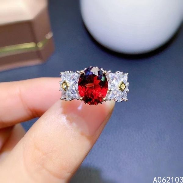 cluster rings kjjeaxcmy fine jewelry 925 sterling silver inlaid natural garnet women's trendy personality adjustable gem ring support d, Golden;silver 
cluster rings kjjeaxcmy fine jewelry 925 sterling silver inlaid natural garnet women's trendy personality adjustable gem ring support d, Golden;silver